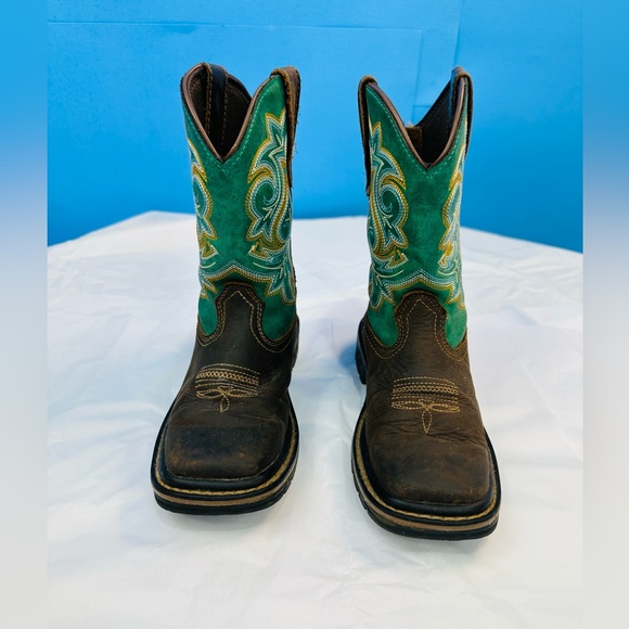 Georgia Boot Brown and Turquoise Kids' Boots - Picture 2 of 10